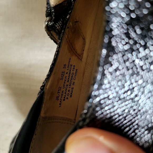 ALEGRIA DAYNA ICE ICE BABY leather clogs METALLIC SILVER BLACK Size 6.5 36 - Picture 4 of 7